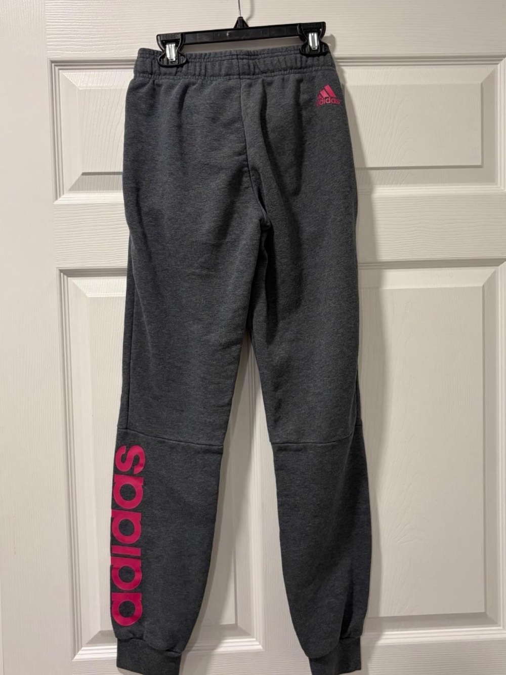adidas Women’s Charcoal Joggers with Pink Logo